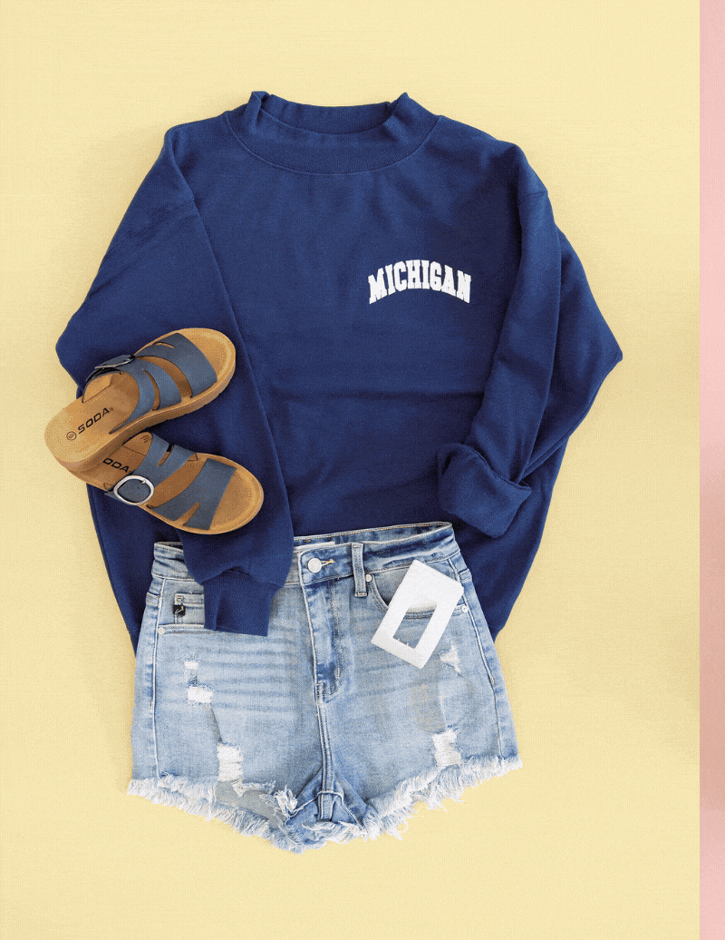 Scrolling GIF showing all of the outfits featured in this email.