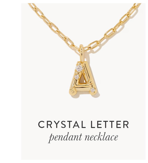 crystal letter pendant necklace