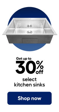 Get up to 30% off select kitchen sinks