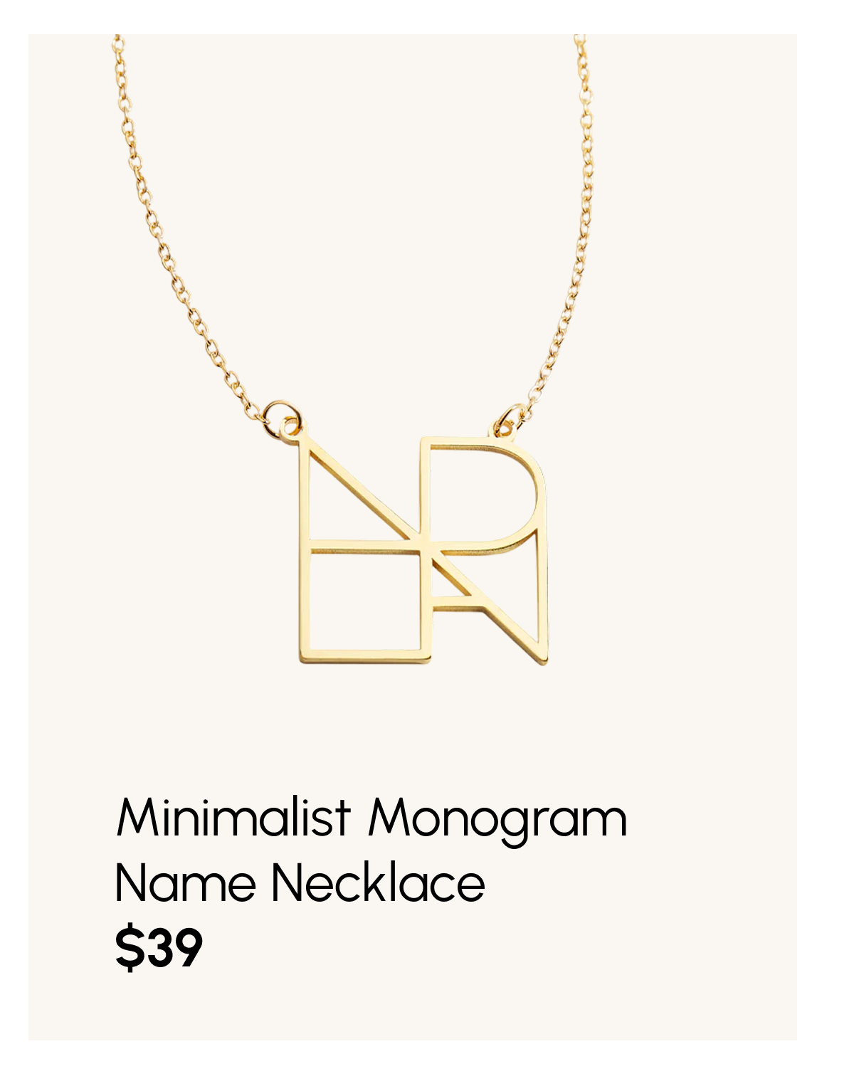 Minimalist Monogram Name Necklace