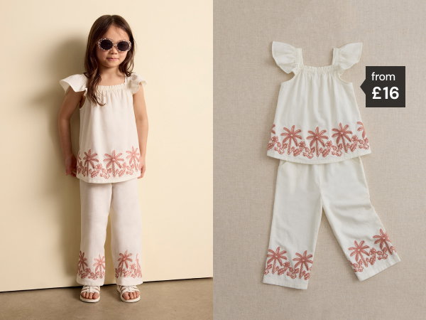 Little Edit palm top and trousers outfit with linen from £16.