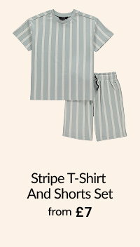 Stripe T-Shirt and shorts set from £7.