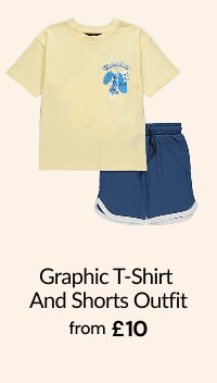 Santa Monica back graphic t-shirt and shorts outfit from £10.