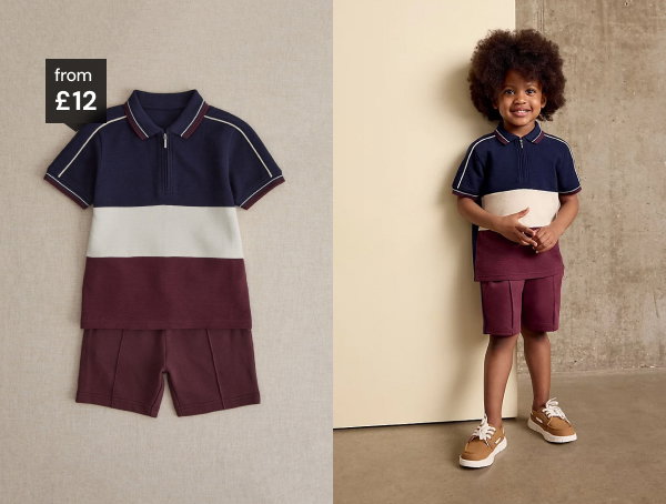 Little Edit striped polo shirt and shorts from £12.