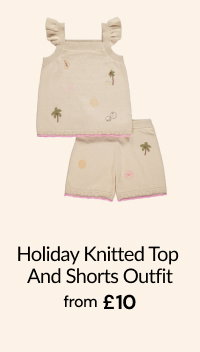 Holiday knitted top and shorts outfit from £10.