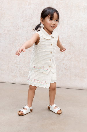 Little Edit shimmer floral knitted top and skort outfit from £14.