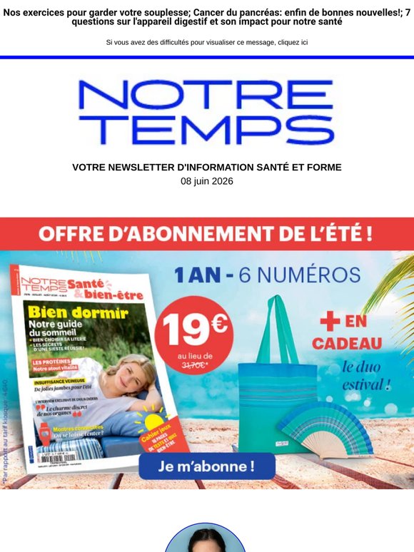 Quel pain est le meilleur pour ma santé?; Comment me protéger contre moustiques et tiques: notre vrai/faux!; Jusqu'à quel âge et à quelle fréquence faut-il faire un frottis?