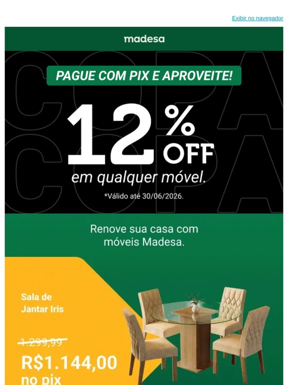 12% OFF no PIX para renovar a casa! ✨
