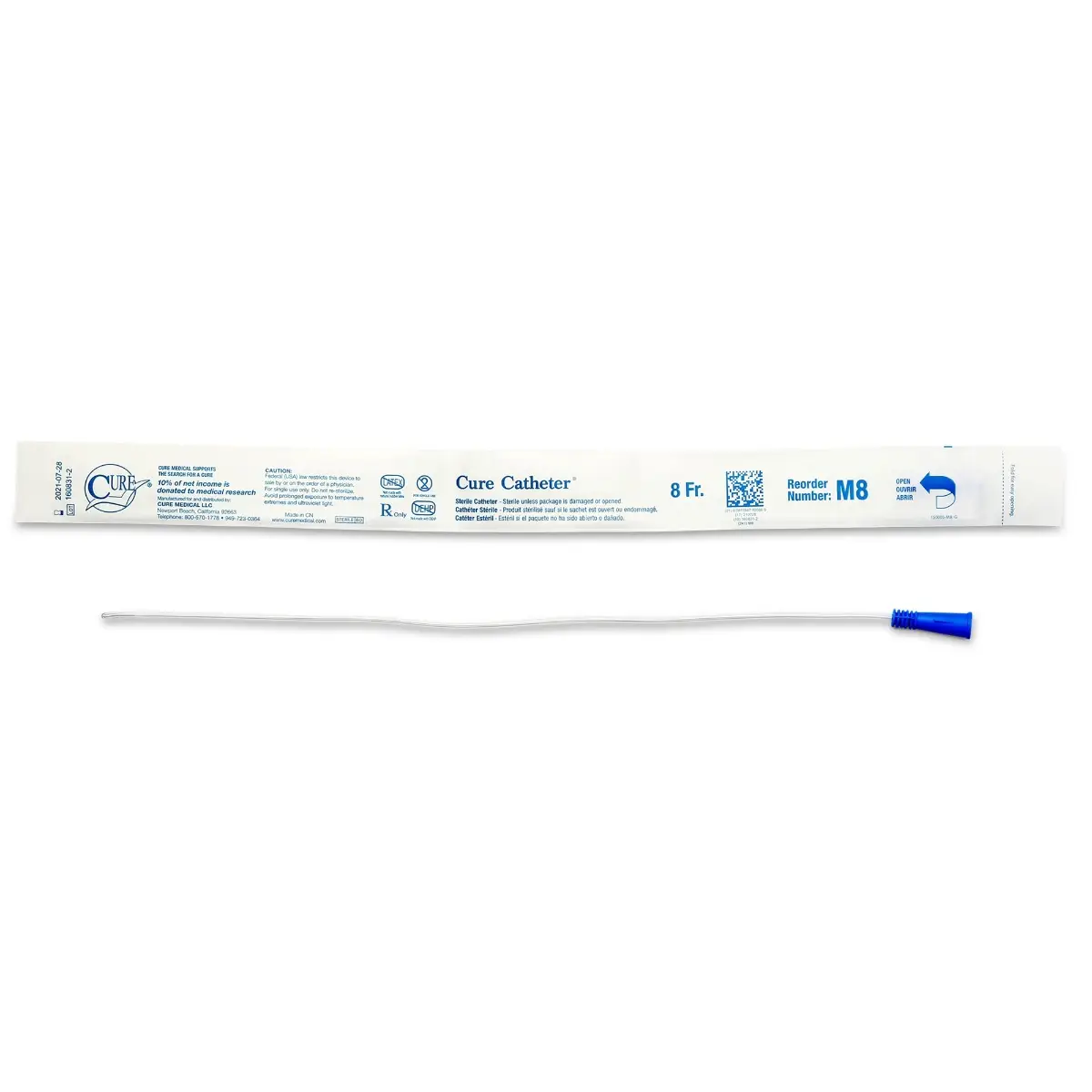 Male Straight Tip Intermittent Catheter - 16" - DEHP & Latex Free