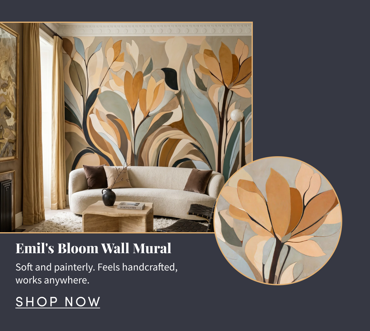 Emil's Bloom Wall Mural. Soft and painterly. Feels handcrafted, works anywhere. Shop Now.