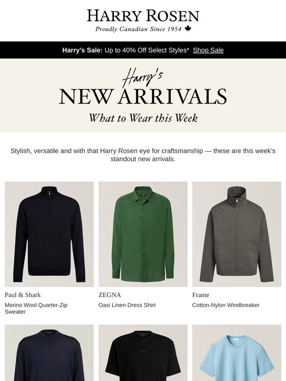 JUST IN: Paul & Shark, ZEGNA, Frame and More.