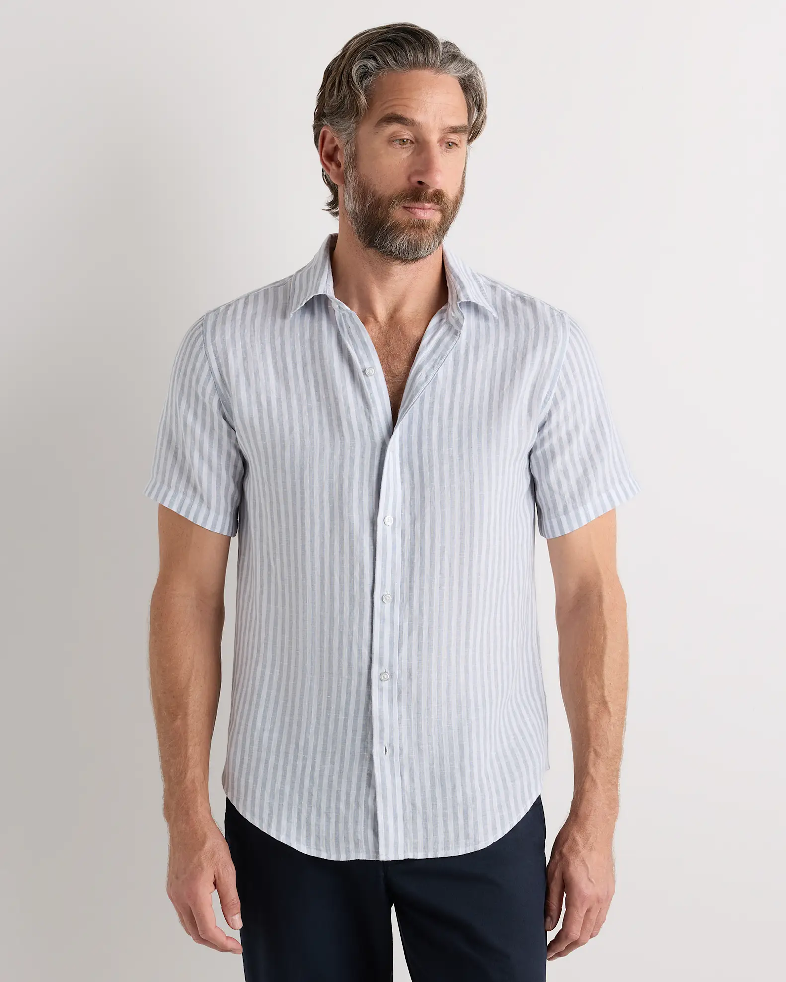 100% European Linen Relaxed Short Sleeve Shirt
