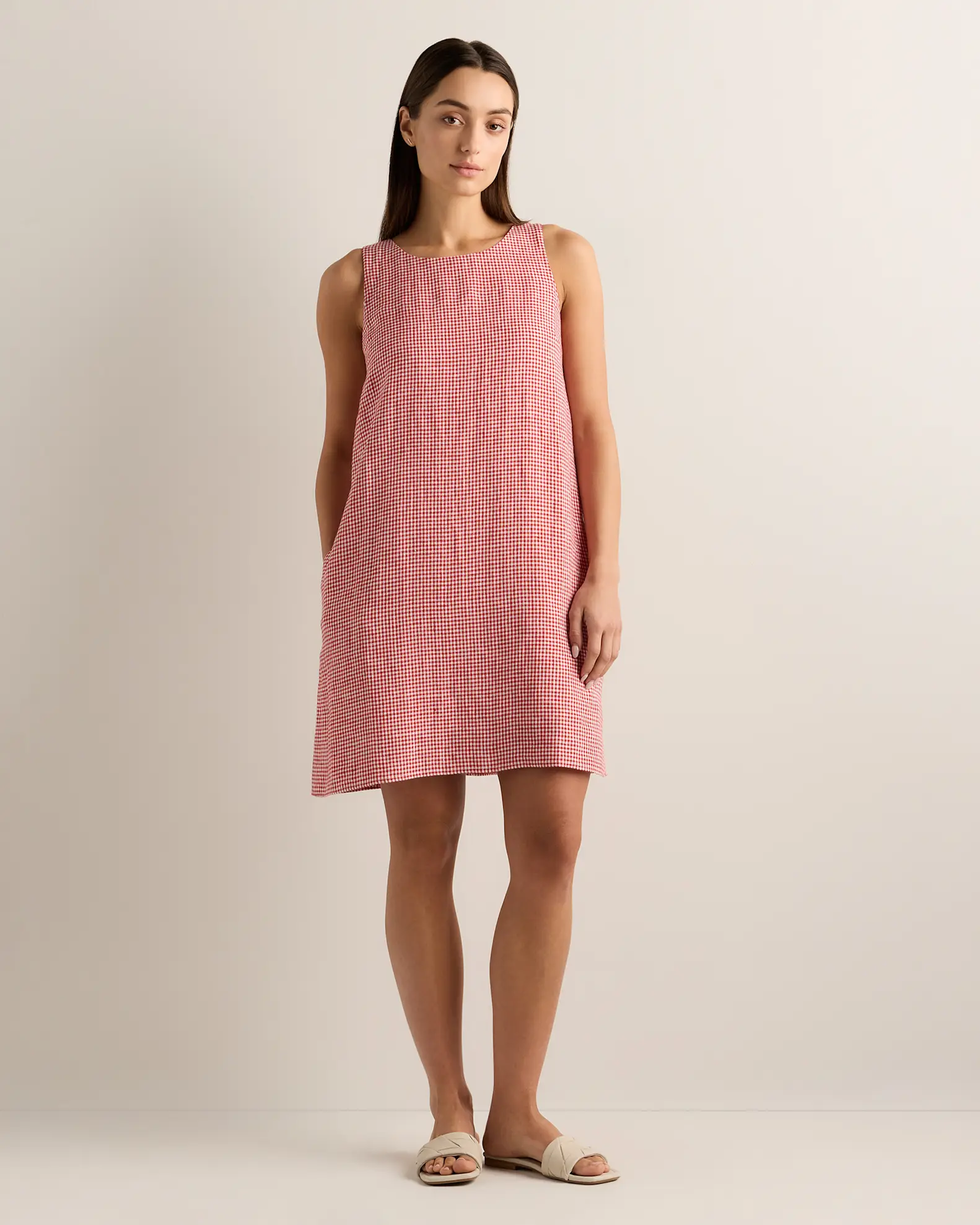100% European Linen Tank Mini Dress