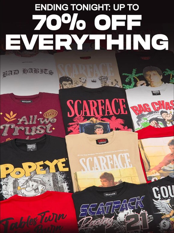 Up to 70% Off Ends Tonight❗