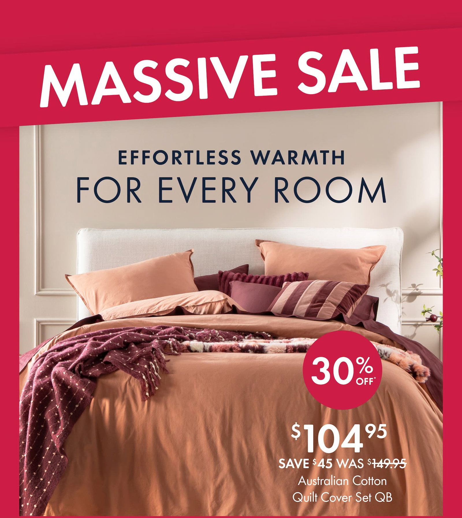 Australian Cotton Caramel Quilt Cover Set