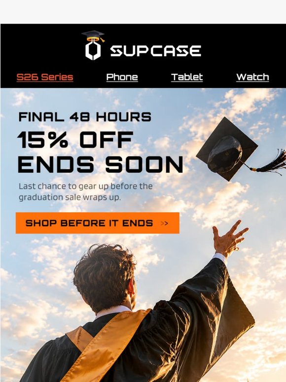 48H Left: 15% OFF Grad Sale