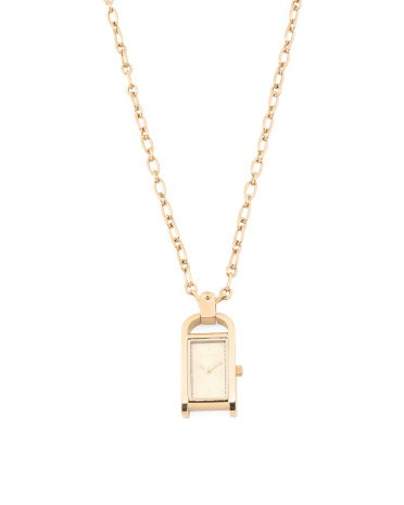 Women's Mini Angel Gold Stainless Steel Watch Necklace