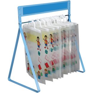 Image of Really Good Stuff® Store More Hang-Up Totes And Sturdy Rack™ - 1 rack, 12 storage bags