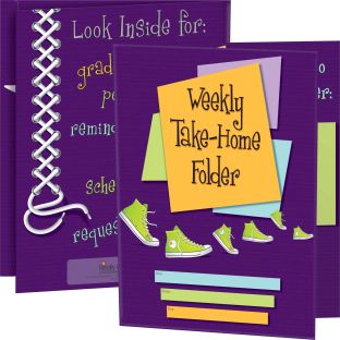 Image of Weekly Take-Home Tri-Fold 3-Pocket Folders - 12 folders