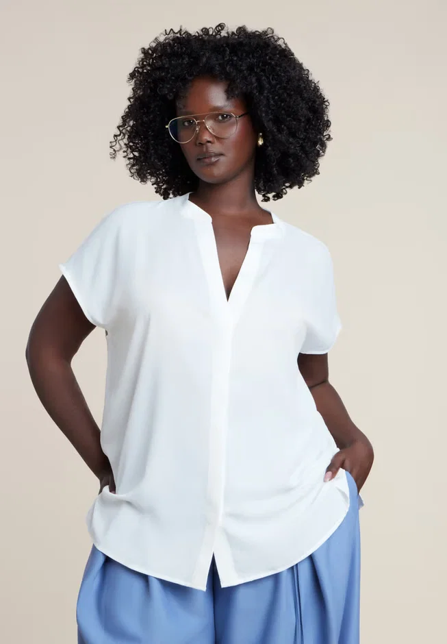 Notch Collar Blouse