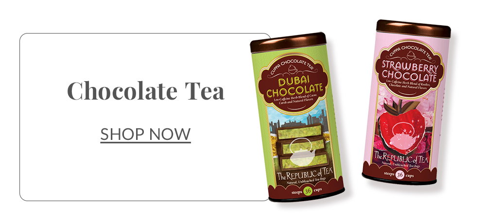 Tin of Dubai Chocolate Tea and Tin of Strawberry Chocolate Tea