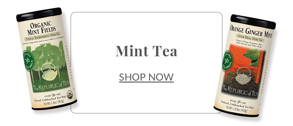 Organic Mint Fields Tea tin and Orange Ginger Mint Tea tin