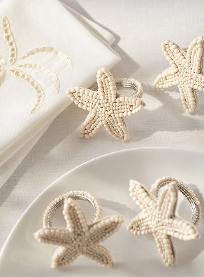 beaded sea star napkin rings