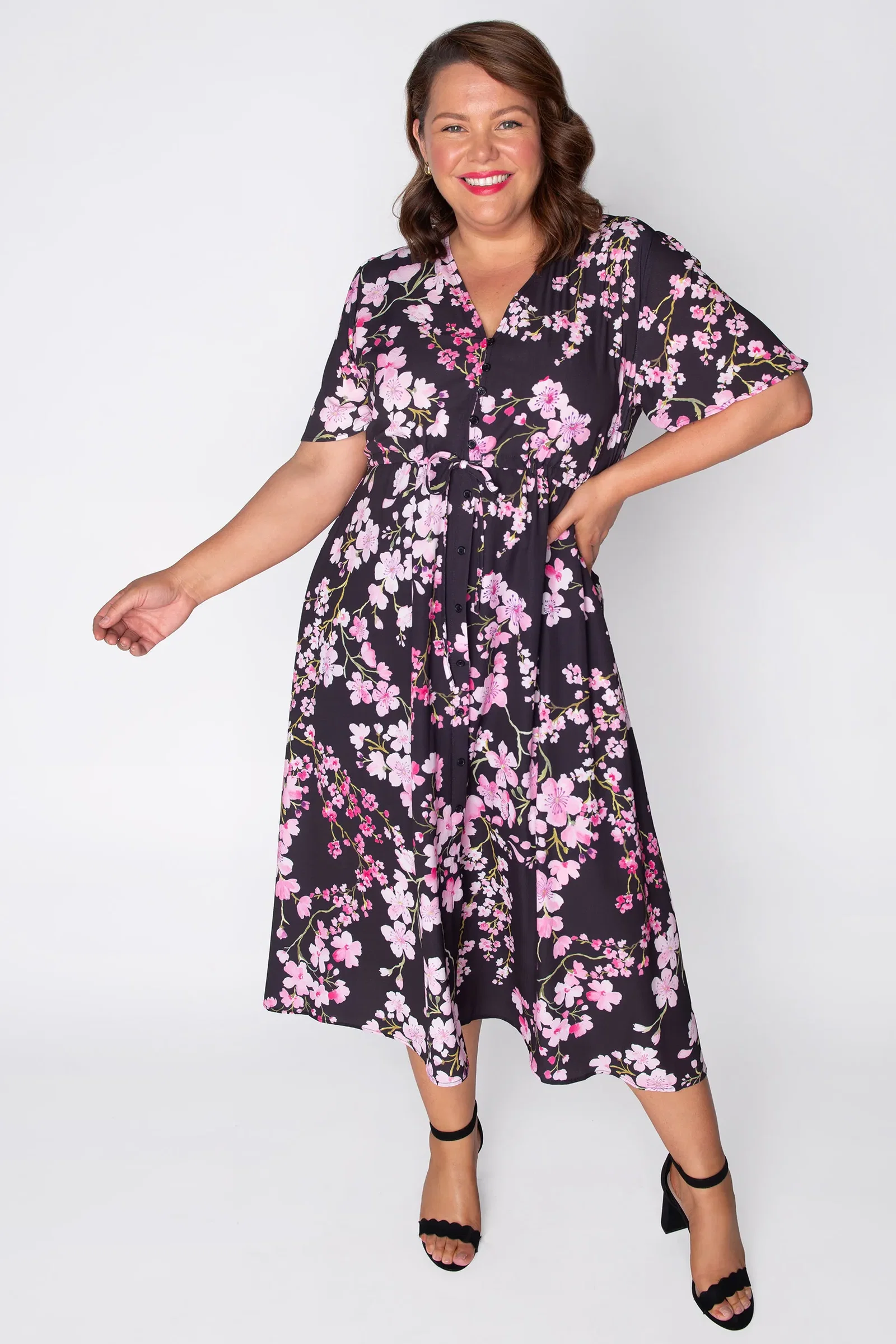 Image of Marley Blackout Cherry Blossom Dress