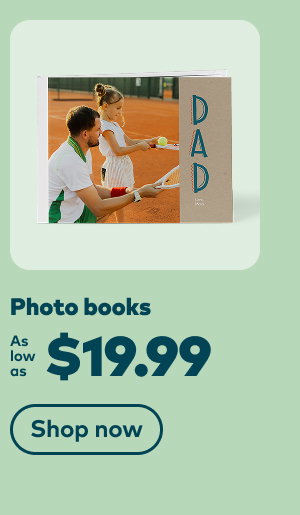 Photo books as low as $19.99. Shop now.