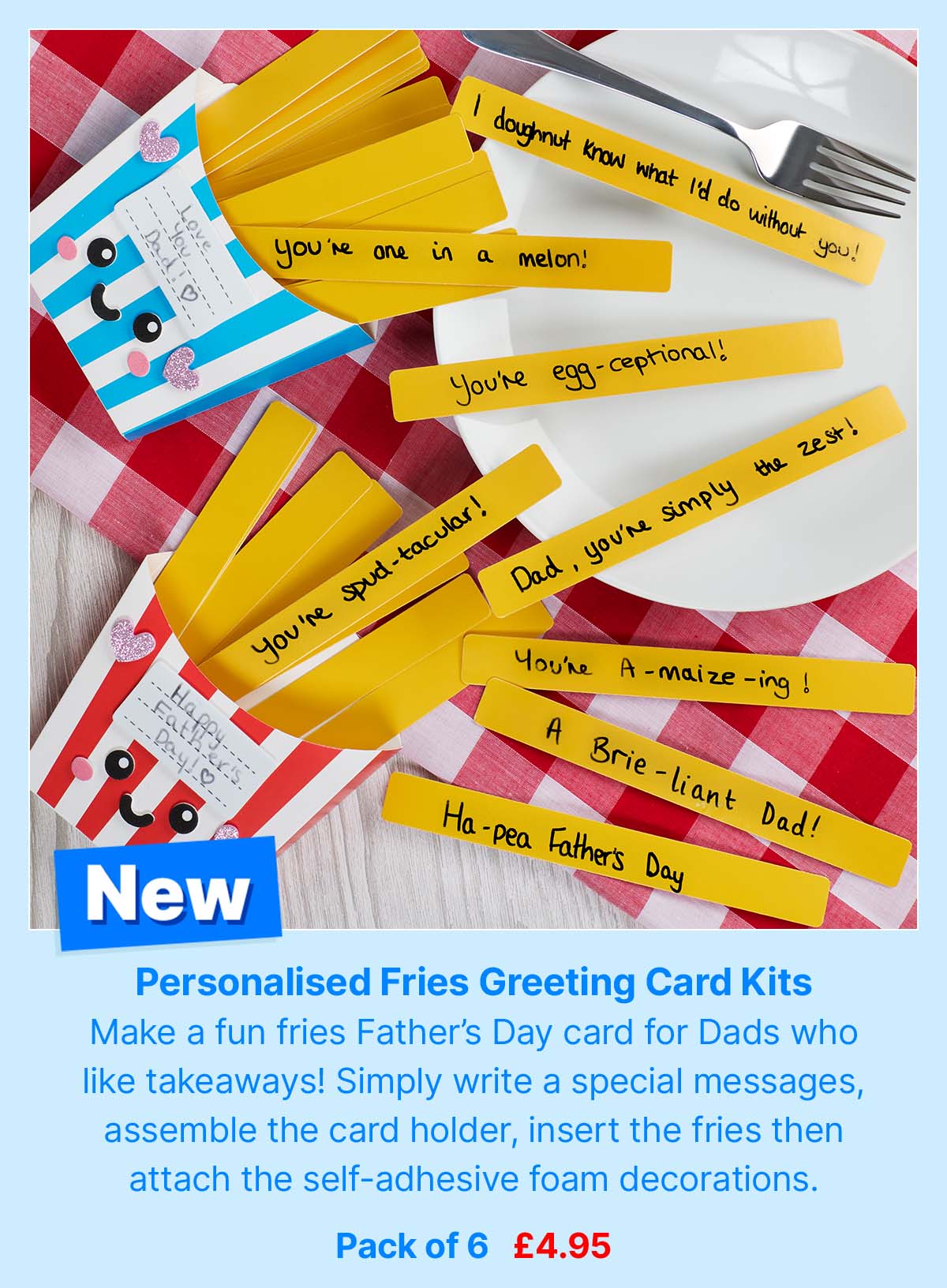Personalised Fries Greeting Card Kits