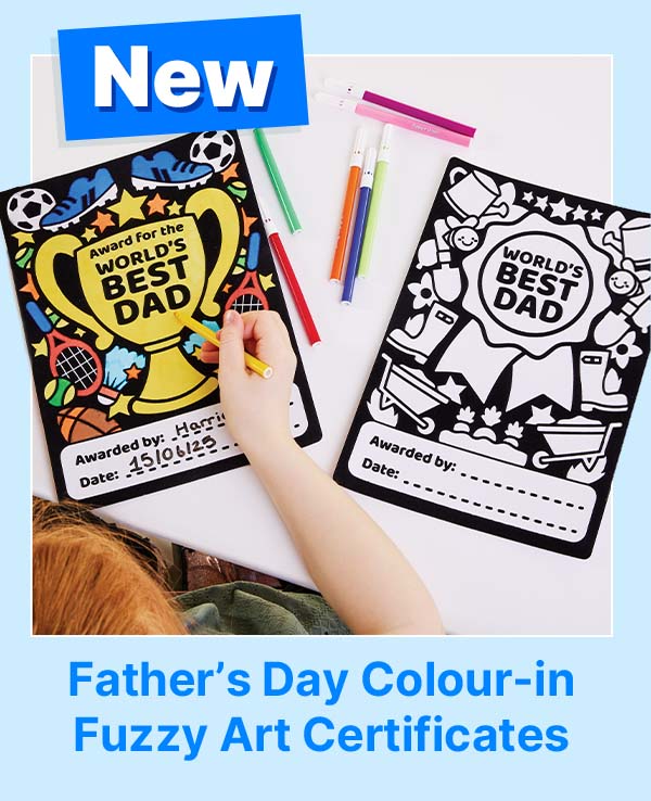 Father's Day Colour-in Fuzzy Art Certificates