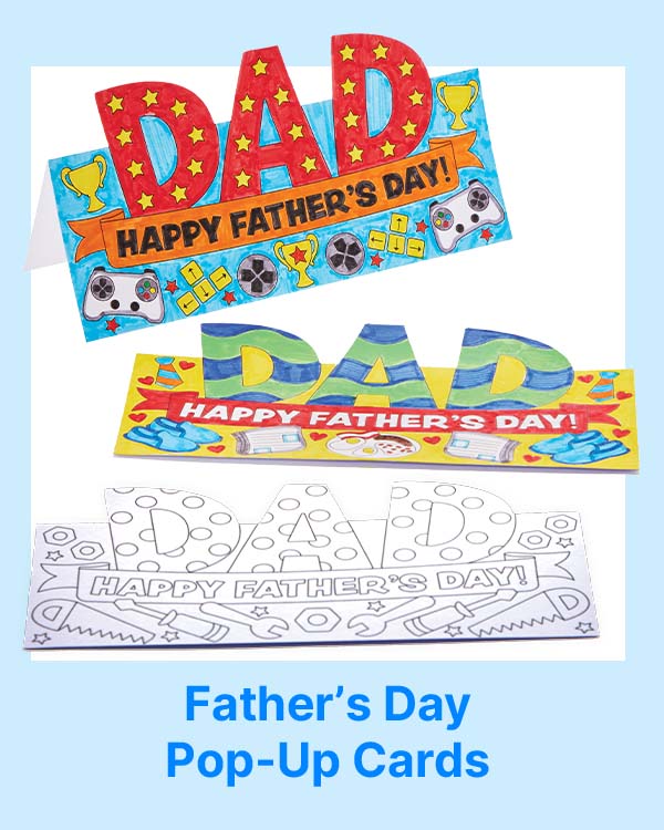 Father’s Day Colour-in Pop-Up Cards