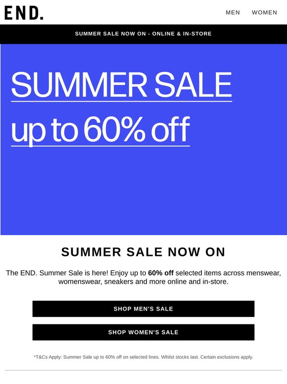 Summer Sale now LIVE | Up to 60% off