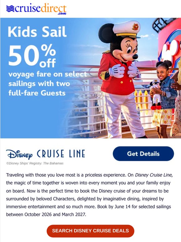 Disney Cruise Deals from $151/Night