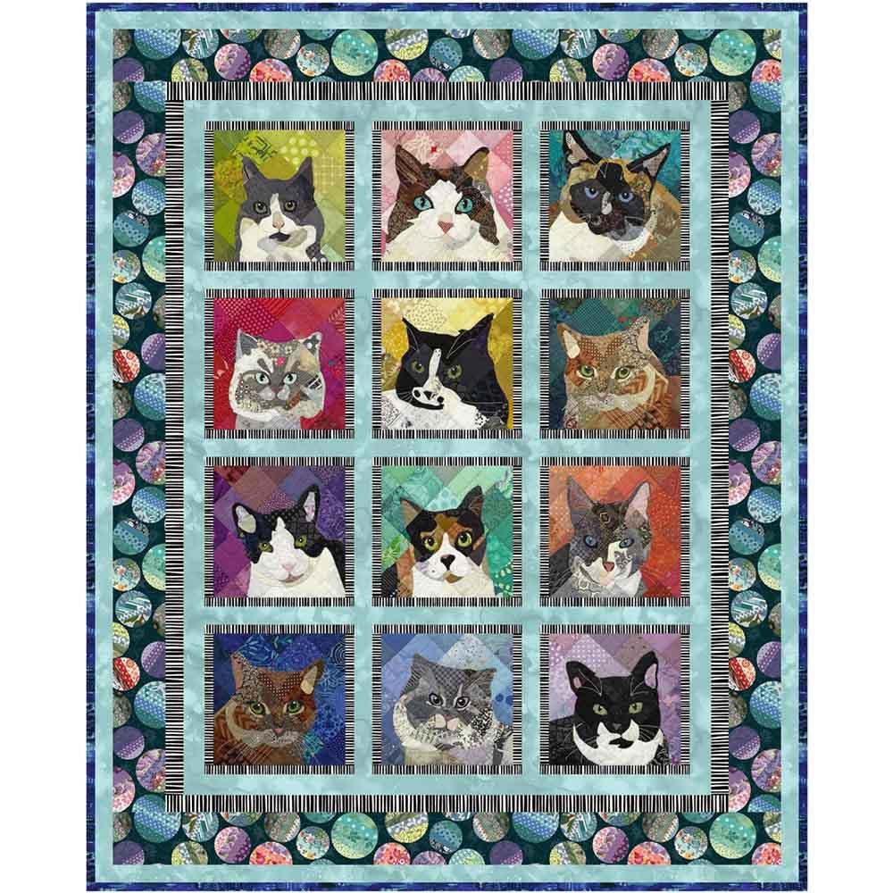 Image of 12 Looks Of Love - Denise Russell - Meow Mix by Timna Tarr - Studio E Fabrics - Panel Quilt Kit