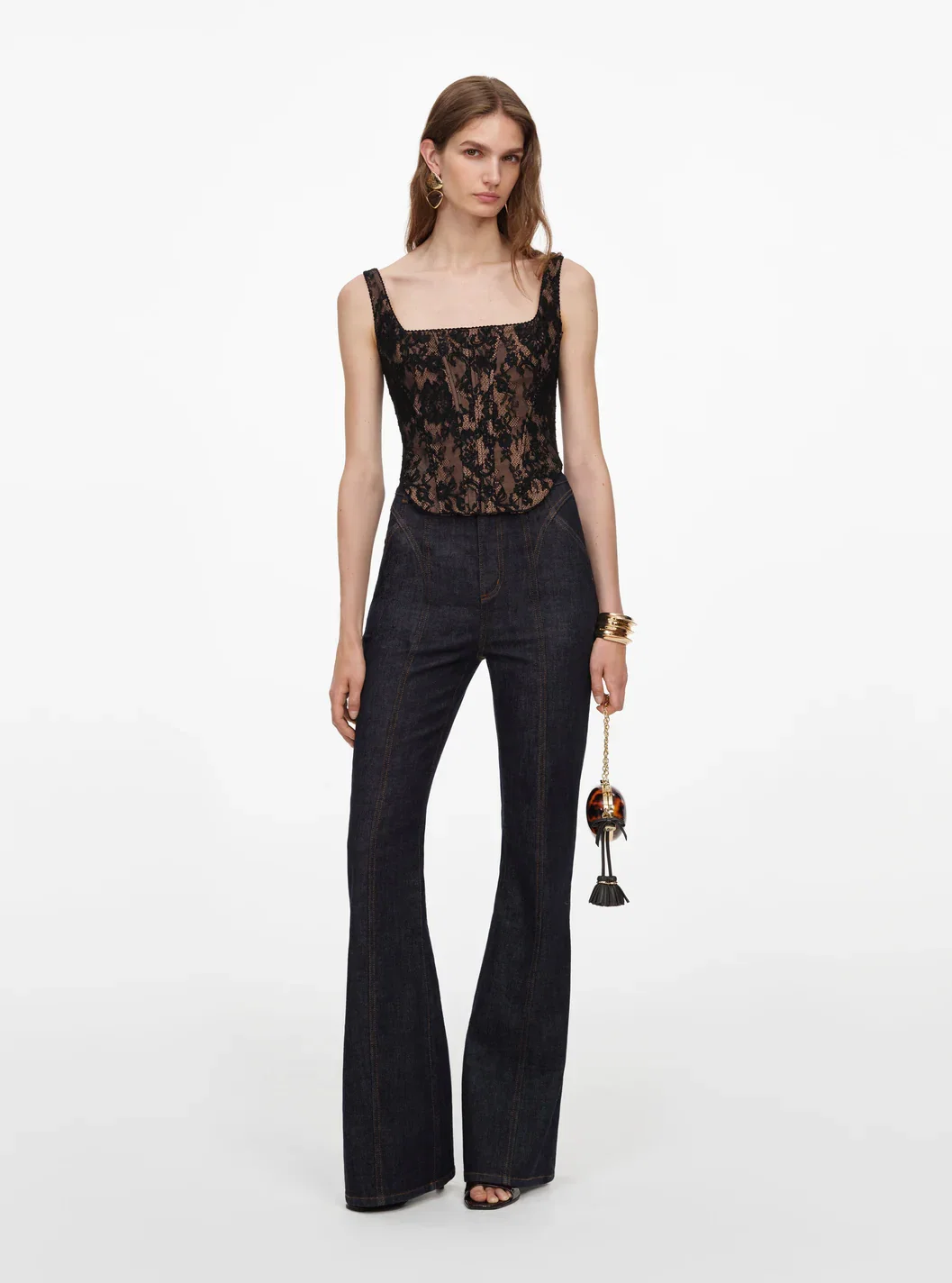 BLACK LACE CORSET TOP