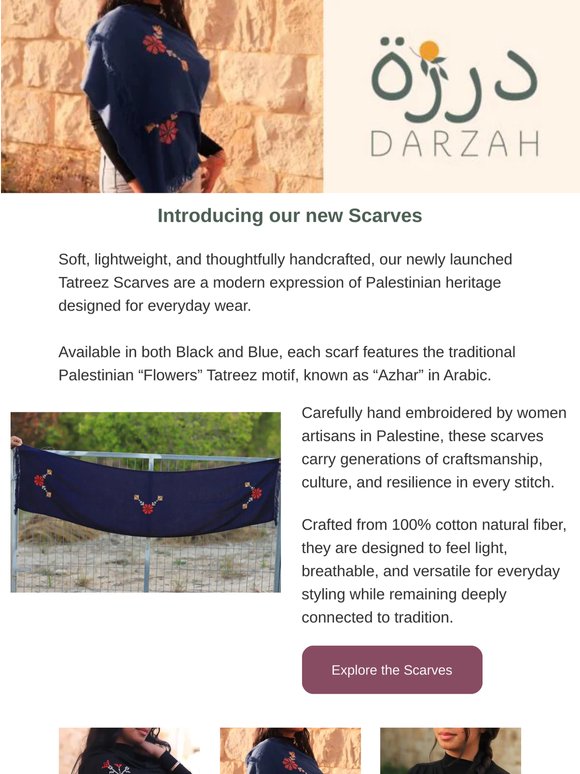 Introducing Our Handmade Tatreez Scarves