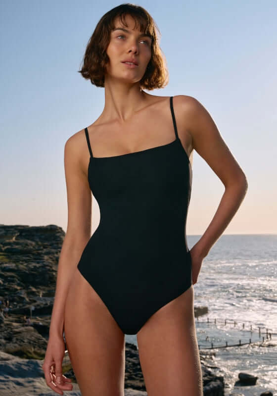 Image of Jetset Tank Swimsuit Black