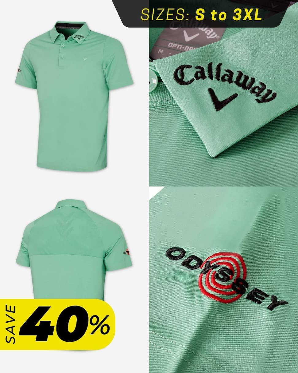 Callaway Golf Mens 2026 Chev Odyssey Moisture Wicking Recycled Polo Shirt