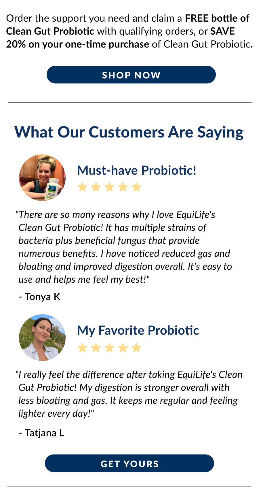FREE Clean Gut Probiotic! (With Qualifying Orders)