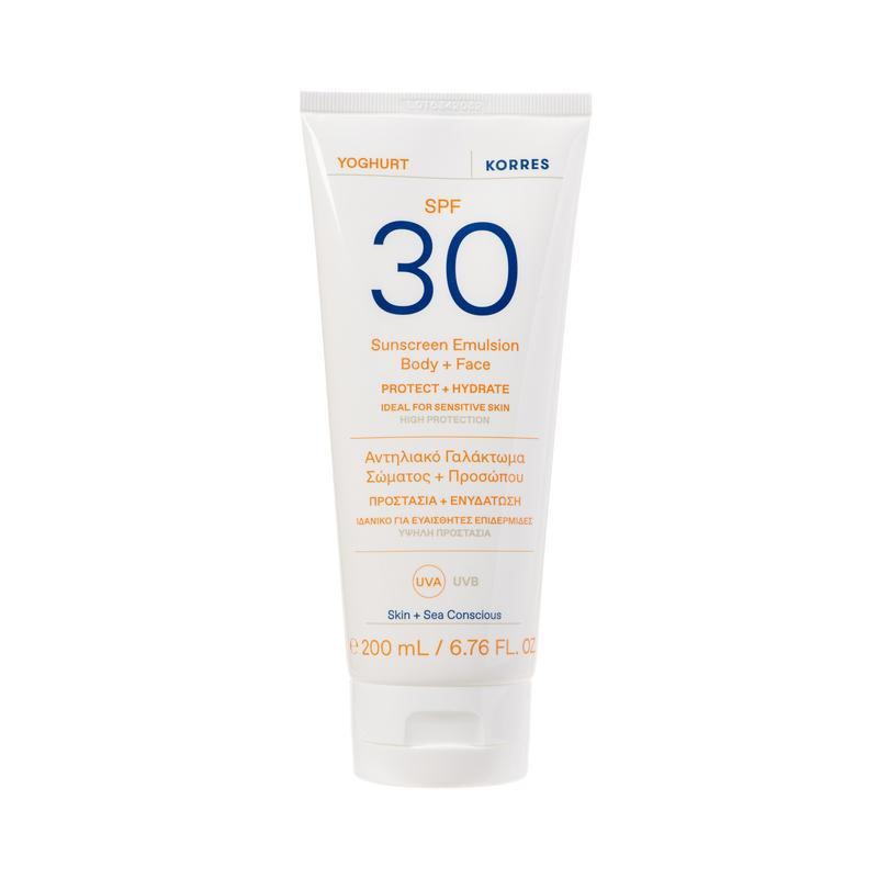Image of Korres Yoghurt Face & Body Sunscreen SPF30 200ml