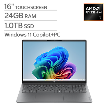 HP OmniBook 5 16-inch Touchscreen Laptop with AMD Ryzen AI 7 Processor
