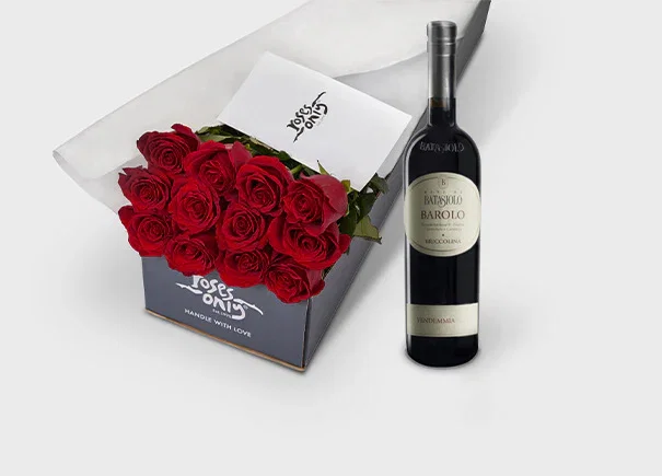 Image of Red Roses with Batasiolo Corda della Briccolina (ROA141)
