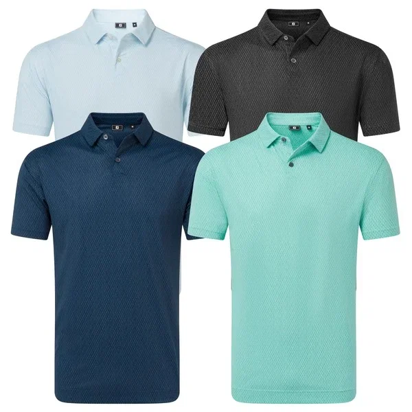 FootJoy Mens Modernist Geo Pique Golf Polo Shirt
