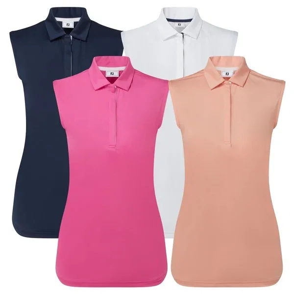 FootJoy Ladies Cap Sleeveless Lisle Golf Shirt