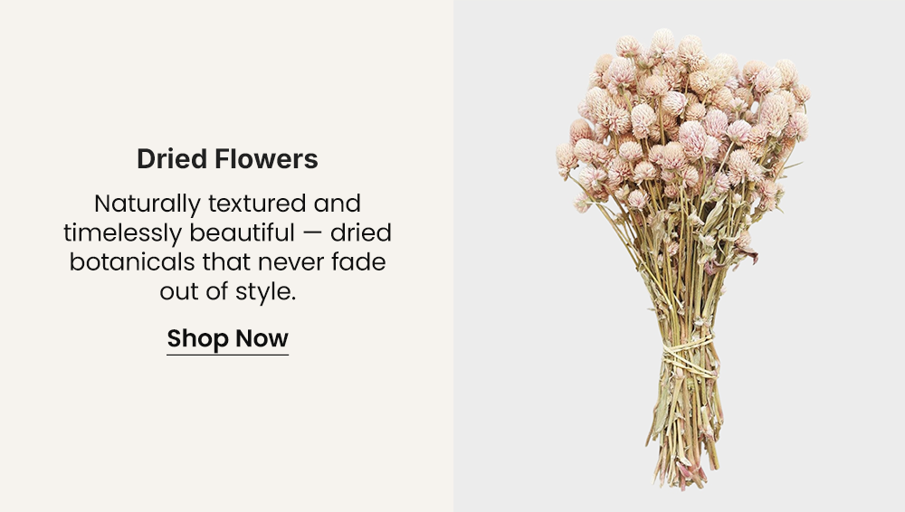 Naturally textured and timelessly beautiful — dried botanicals that never fade out of style.