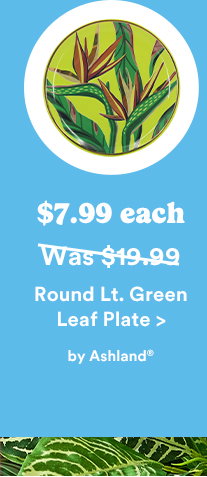 Round Lt. Green Leaf Plate >