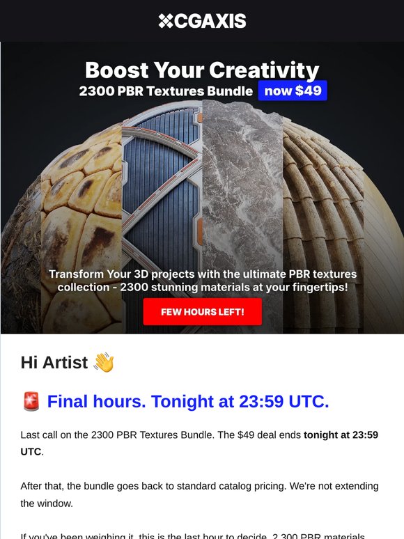 🚨 Artist, final hours, 2300 PBR Bundle ends tonight