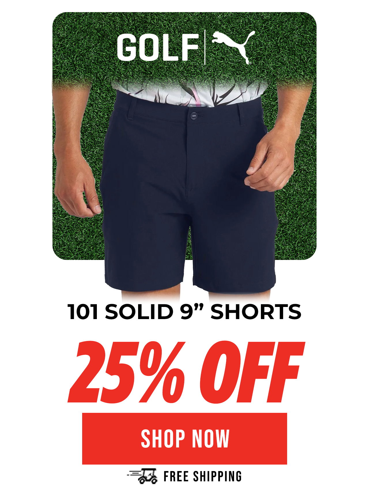PUMA 101 Solid 9 Inch Golf Shorts
