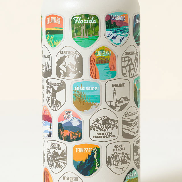 50 States Bucket List Water Bottle